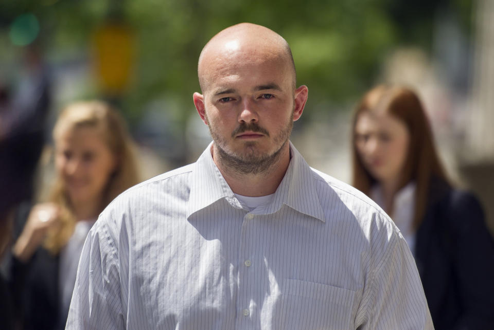 Former Blackwater Worldwide guard Nicholas Slatten leaves federal court in Washington after the start of his first-degree murder trial, June 11, 2014. (Photo: ASSOCIATED PRESS)