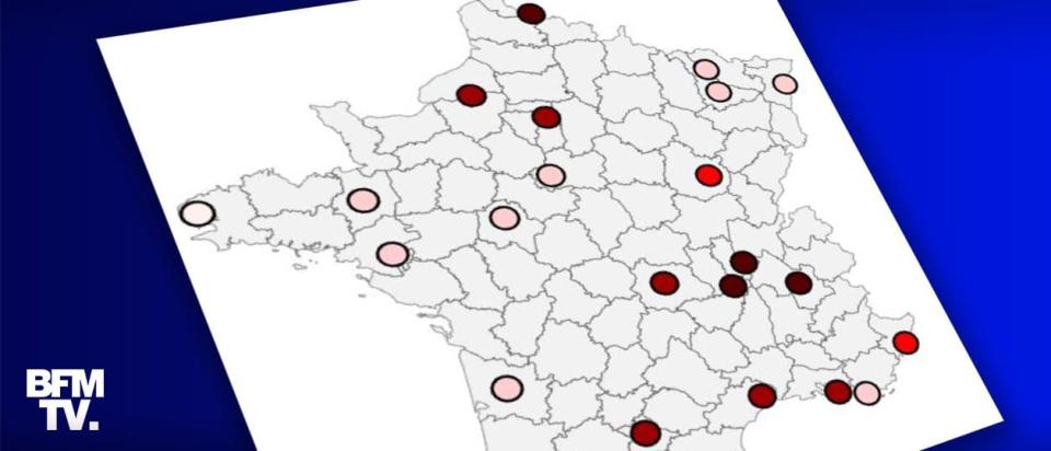 Infographie sur le taux d'incidence par métropole. - BFMTV