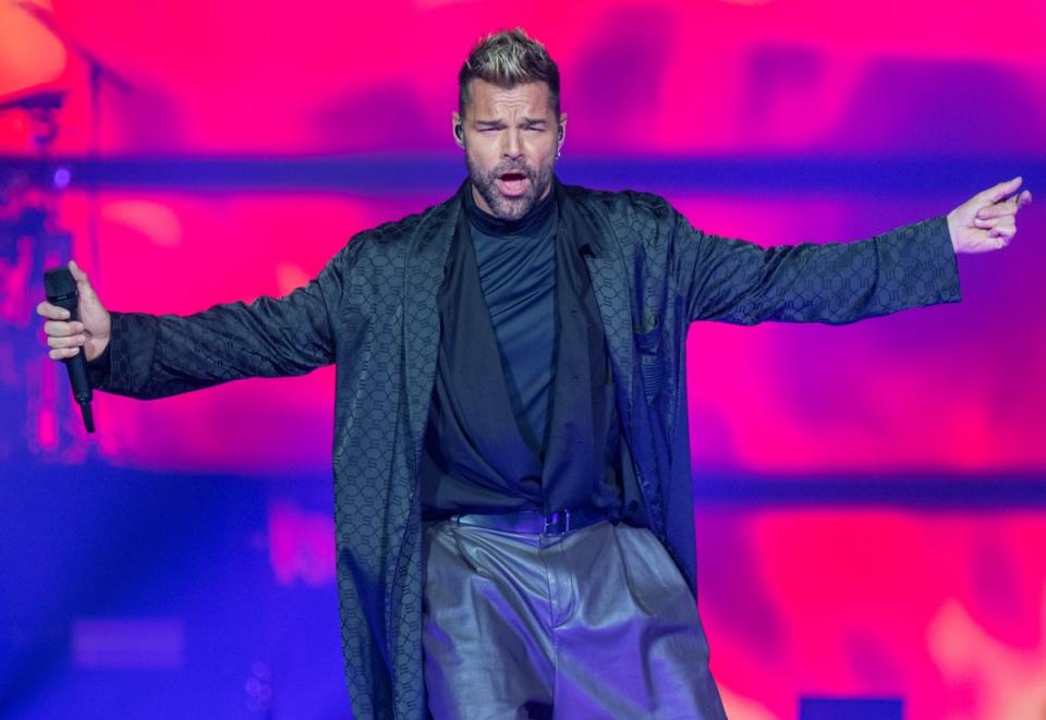 Ricky Martin in concert in 2021 (AP)