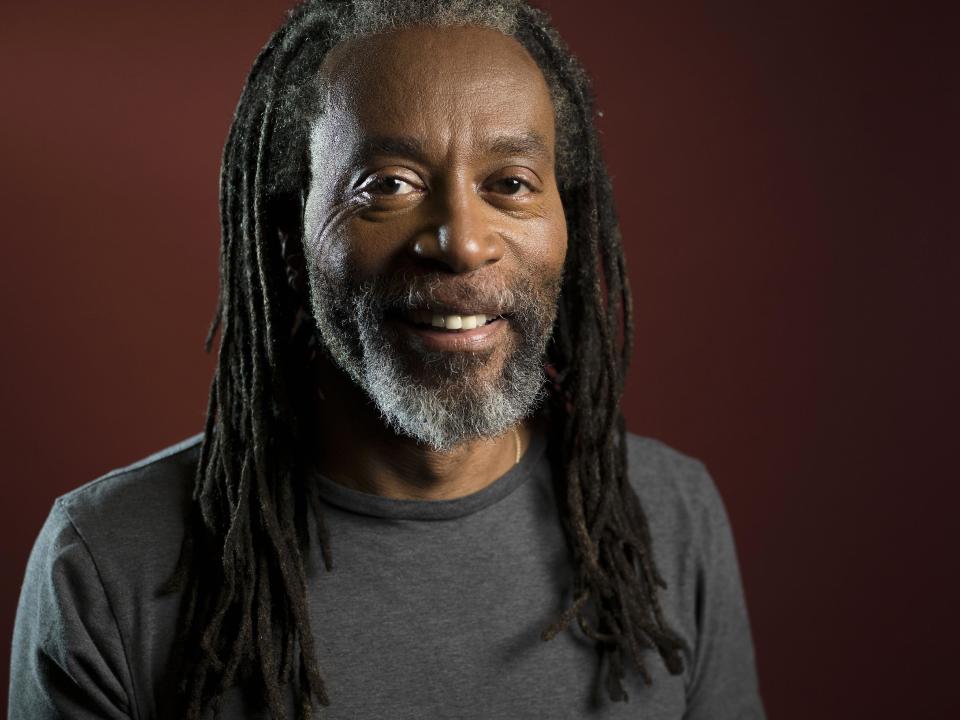 This May 6, 2013 photo shows musician Bobby McFerrin posing for a portrait in New York. The 10-time Grammy Award-winning musician recently released his 14th album, “spirityouall,” a CD that’s dedicated it to the legacy of his father, the Metropolitan Opera Baritone Robert McFerrin, Sr. (Photo by Scott Gries/Invision/AP)