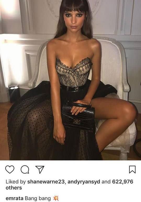 The 47-year-old has 'liked' a string of recent snaps shared by the 26-year-old, which show the stunner dressed to impress in a sexy laced outfit. Source: Instagram