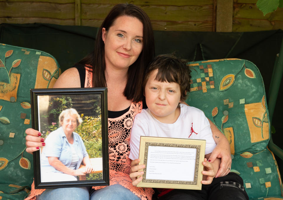 The schoolboy wrote a letter to his great-grandmother in heaven. (SWNS) 