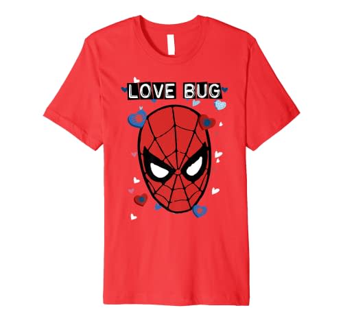 Marvel Valentine's Day Spider-Man Love Bug Portrait Premium T-Shirt