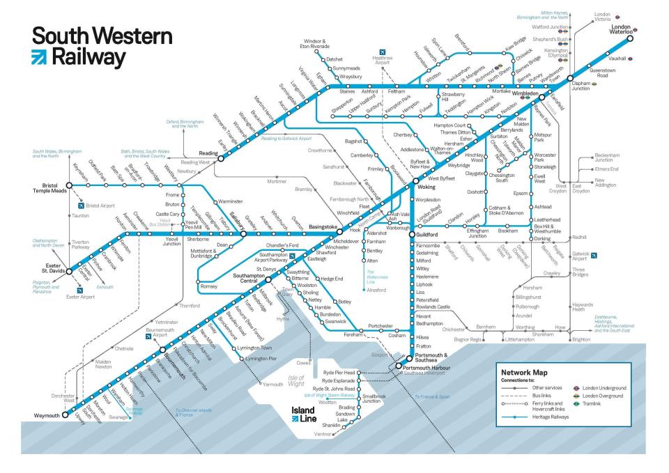 The SWR map (South Western Railway)