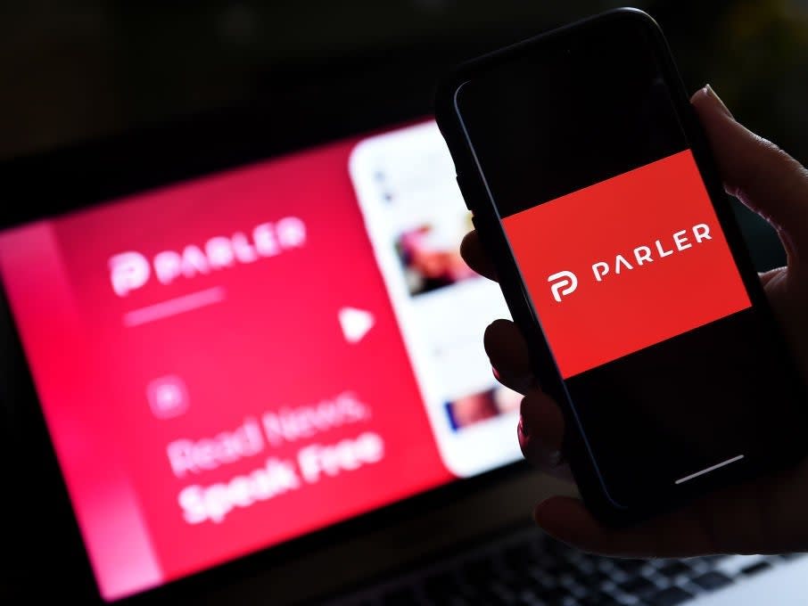 Parler was created after prominent right-wing figures complained mainstream social media companies were silencing themAFP via Getty Images