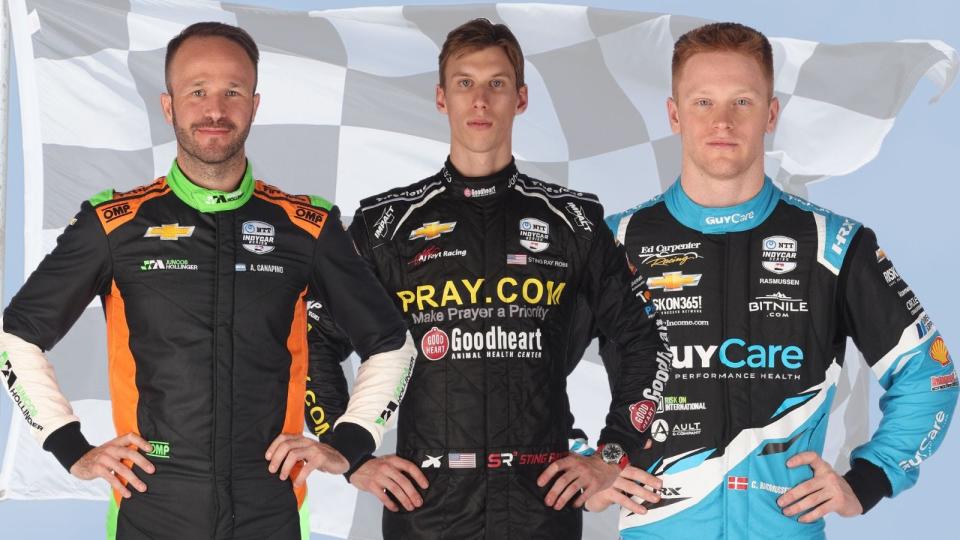 2024 Indianapolis 500 Row 8 (from left): Agustin Canapino, Sting Ray Robb, Christian Rasmussen