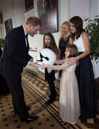 Prince Harry attends the European Premiere of Star Wars: The Last Jedi, at the Royal Albert Hall in London, Britain, December 12, 2017. REUTERS/Eddie Mulholland/Pool