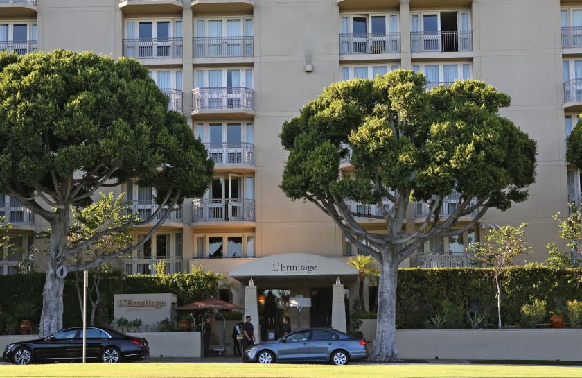 LOS ANGELES, CA - SEPTEMBER 01: A view of the L'Hermitage hotel in Beverly Hills on September 01, 2014 in Los Angeles, California. (Photo by FG/Bauer-Griffin/GC Images)