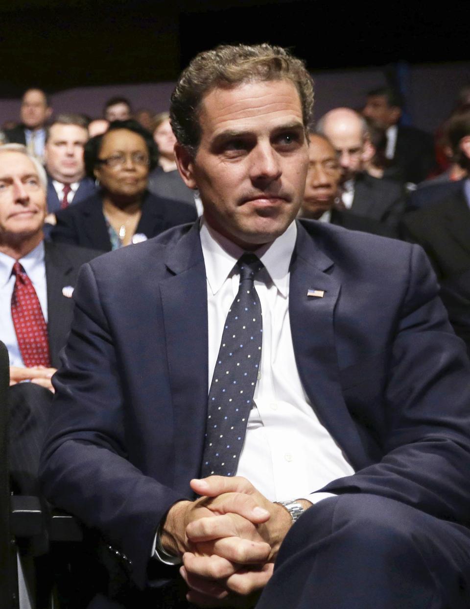 Hunter Biden waits for the start of his father's debate in October 2011 at Centre College in Danville, Ky.