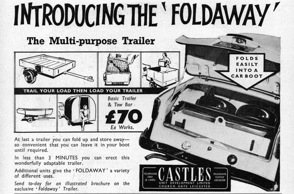 <p>This is rather a neat idea, but we wonder just how much the Foldaway trailer could safely carry, bearing in mind how flimsy it looks when it's folded away…</p>