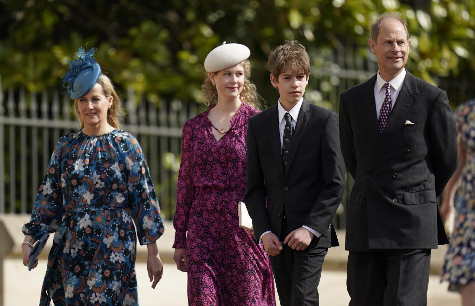 The Earl and Countess of Wessex attended with their children Louise and James. (PA Media)