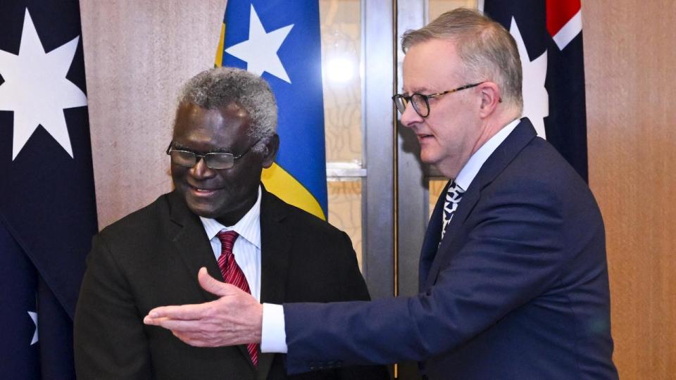 Prime Minister Anthony Albanese and Solomon Islands' Manasseh Sogavare