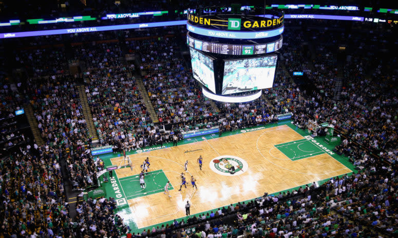 A general view of the Boston Celtics arena.