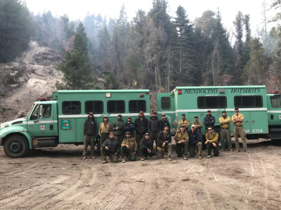 McLane and colleagues when he was on an interagency hotshot crew in California (Courtesy of Ben McLane)