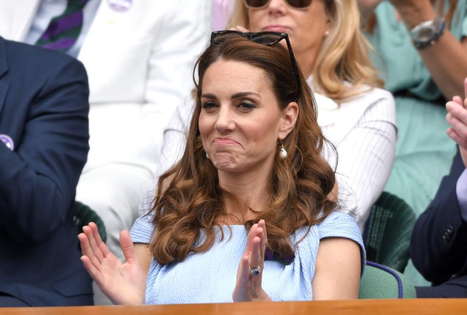 <p>"Fair enough," Kate's face seems to say, as she watches <a href="https://www.townandcountrymag.com/society/tradition/g10241217/royal-family-wimbledon/" rel="nofollow noopener" target="_blank" data-ylk="slk:the men's finals match at Wimbledon;elm:context_link;itc:0;sec:content-canvas" class="link ">the men's finals match at Wimbledon</a>.<br></p>