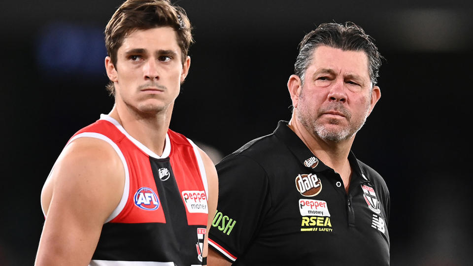 St Kilda's sacking of Brett Ratten has shocked the AFL world, but to Saints fans it's another in a long line of inexplicable off-field decisions. (Photo by Quinn Rooney/Getty Images)