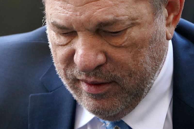Film producer Harvey Weinstein arrives at the New York Criminal Court during his ongoing sexual assault trial in the Manhattan borough of New York City