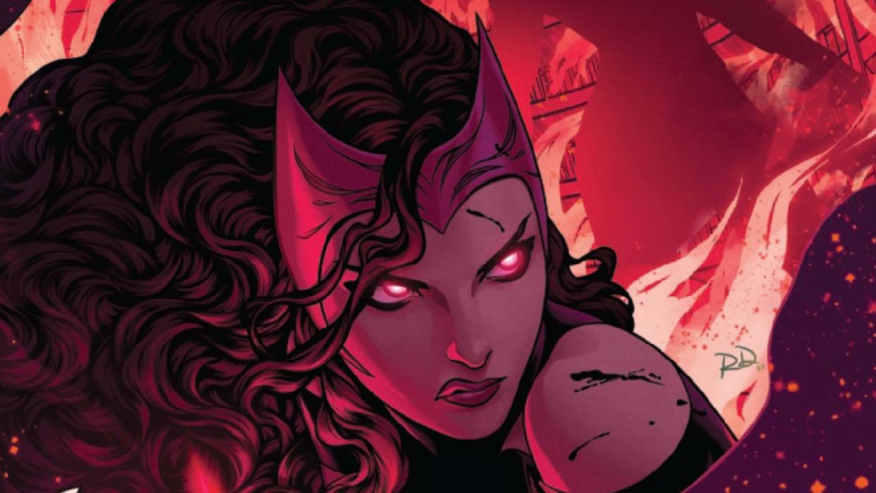  Scarlet Witch stares out at the reader. 