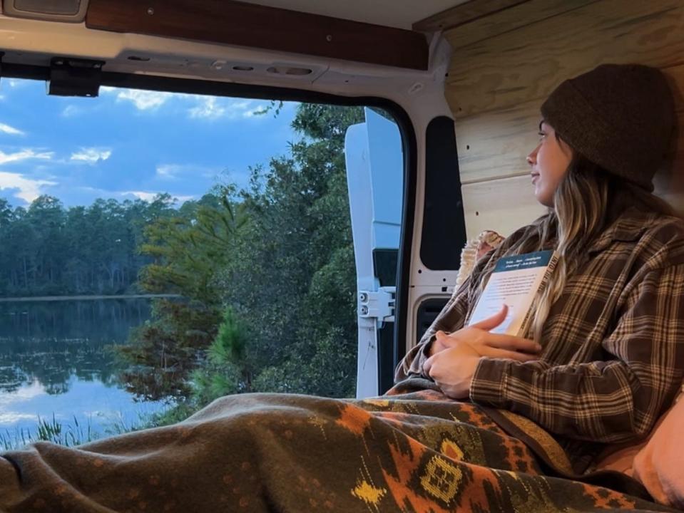 Sierra Fernald in her van.