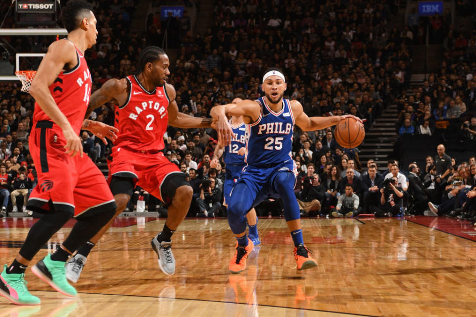 The Raptors can throw an array of defenders in Ben Simmons' way. (Getty Images)