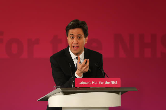 Labour Leader Ed Miliband Delivers A Speech About The Future Of The NHS