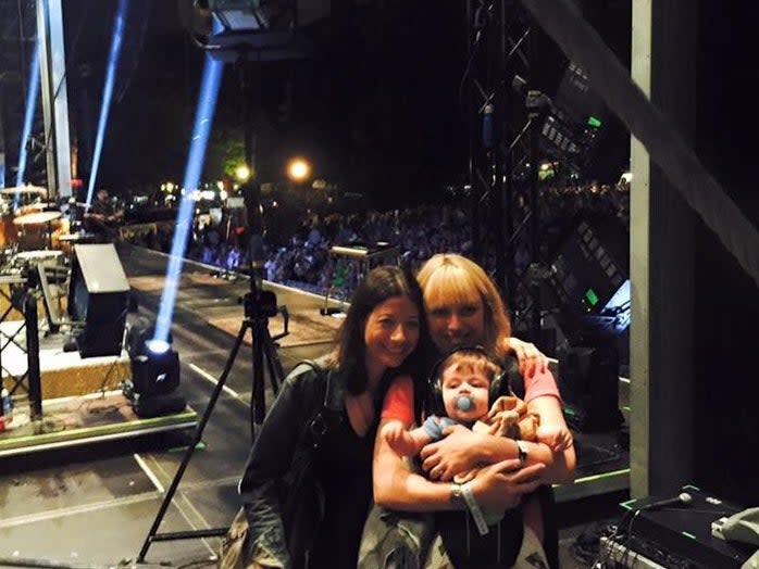 <p>Working mum: Natasha Gregory backstage </p> (Courtesy of Natasha Gregory)