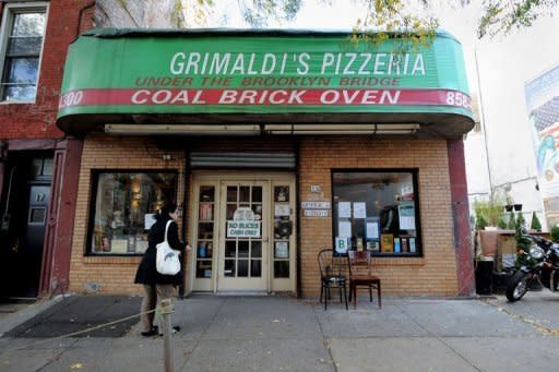 Grimaldi's Pizzeria, an old-world-style institution in Brooklyn, New York. The restaurant site is the focus of a row over the occupancy of one of New York's hottest slices of pizza real estate