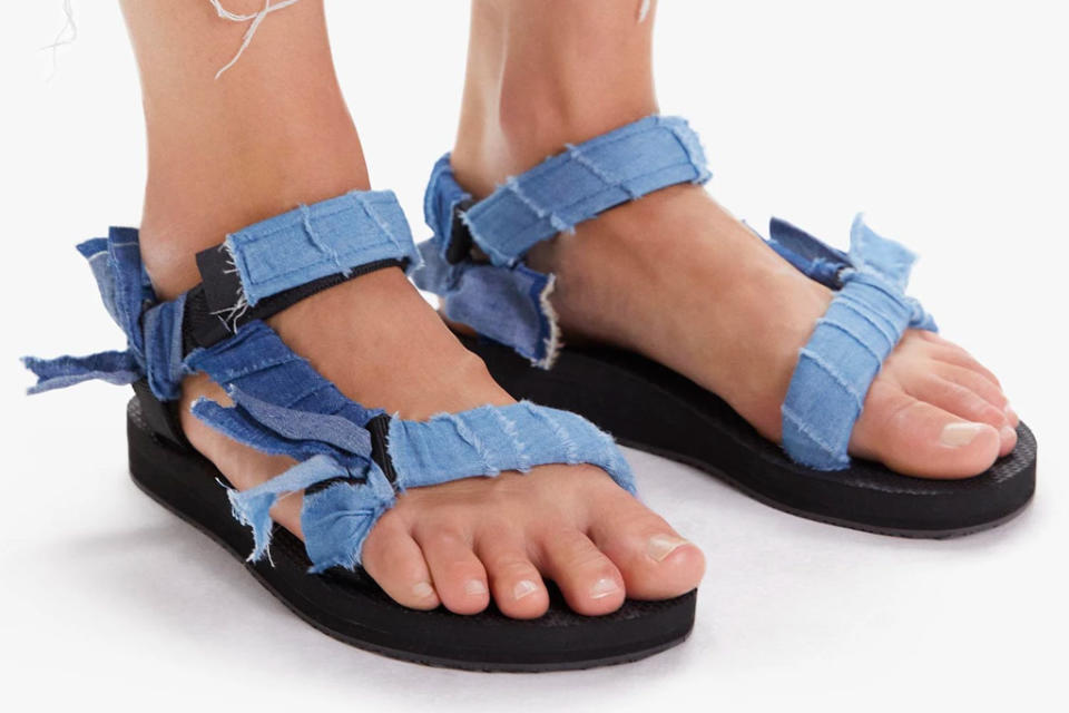 jean sandals, denim, mother, arizona