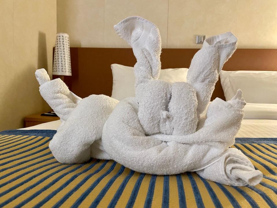 A towel animal created by my stateroom attendant, Komang.