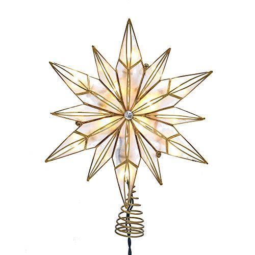 Kraft & Glitter Gem Starburst Tree Topper - Gold