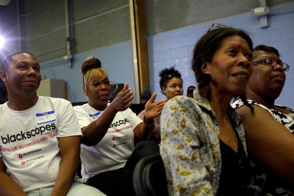 The voters at the watch party hosted by Black Voters Matter— a voter mobilization and advocacy organization— seemed intrigued by less mainstream Democrats, like businessman Andrew Yang and Rep. Tulsi Gabbard. | Joshua Lott for TIME