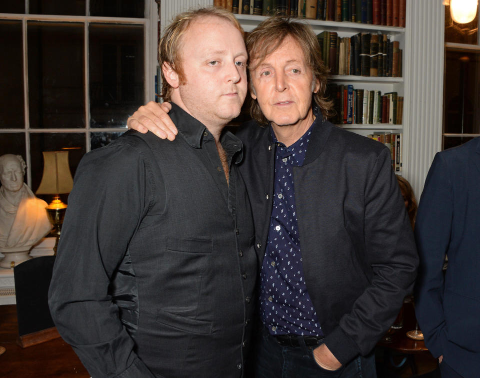 James McCartney (L) and Sir Paul McCartney / Credit: Photo by David M. Benett/Getty Images for Eco-Age/Green Carpet Collection)