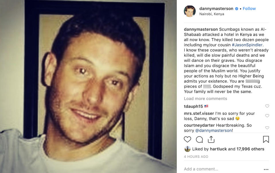 Masterson’s Instagram post about his late cousin. (Image: Danny Masterson via Instagram)