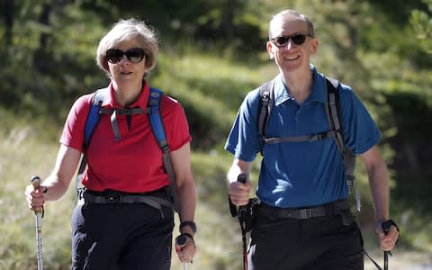 Theresa May's walking holiday - Credit: Marco Bertorello/PA Wire