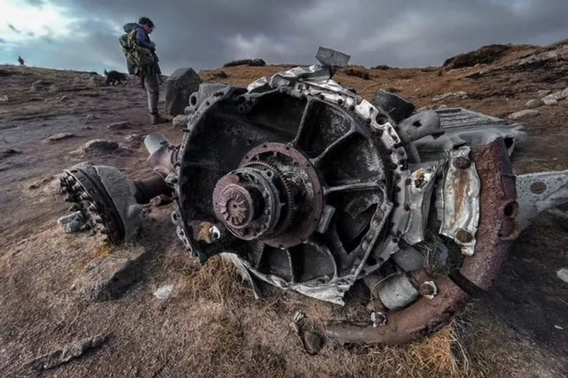 The US Air Force Boeing RB-29A Superfortress crashed near Higher Shelf Stones on Bleaklow in the Peak District in 1948.