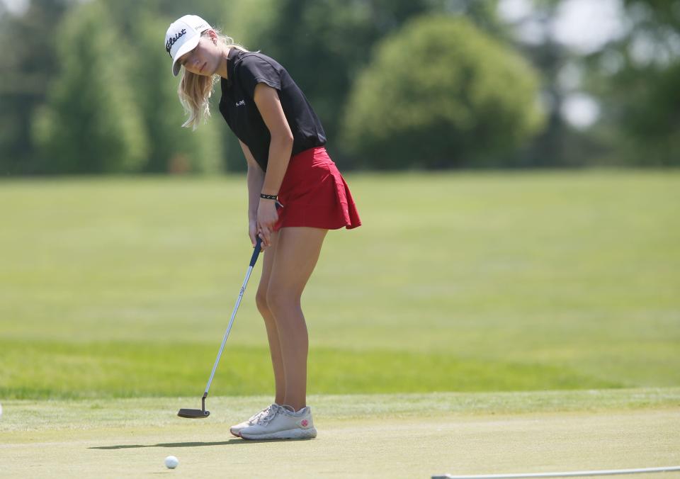 Gilbert sophomore Ava Lohrbach placed 16th at the Class 3A girls state golf meet in Cedar Falls as a freshman last season. She played a big role in the Tigers winning the 3A team championship.