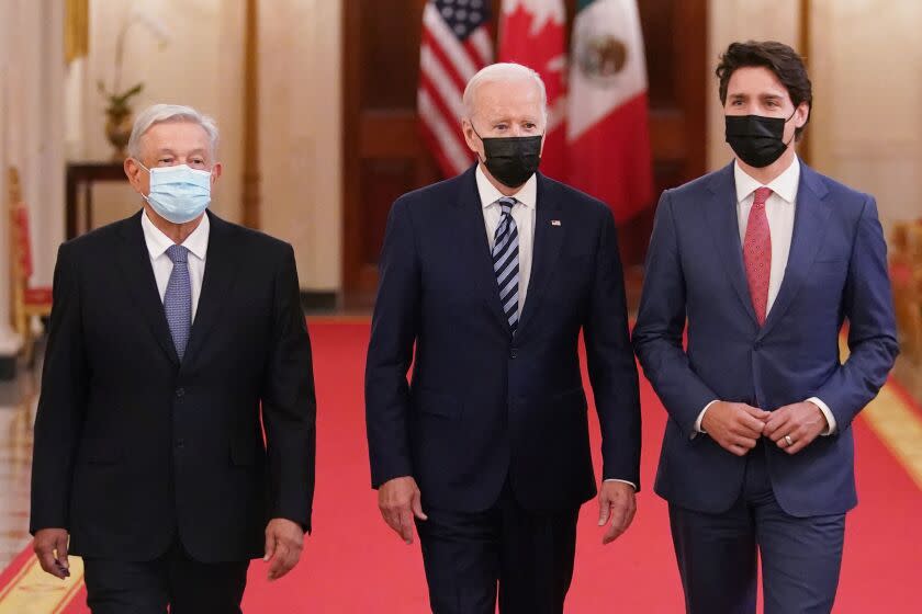 US President Joe Biden, Canada's Prime Minister Justin Trudeau, and Mexico's President Andres Manuel Lopez Obrador