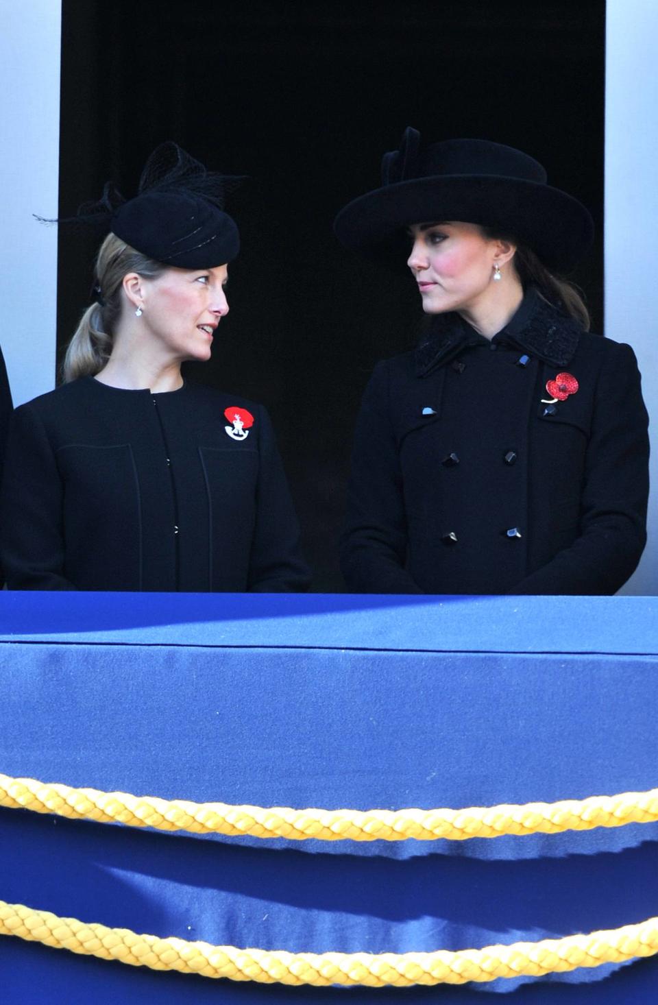 Sophie, Countess of Wessex and Catherine, Duchess of Cambridge, aka Kate Middleton Remembrance Sunday commemorating sacrifices of the armed forces held at the Cenotaph. London, England - 11.11.12 Mandatory Credit: Daniel Deme/WENN.com