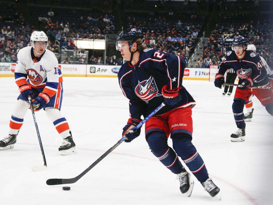 Going into Tuesday's game, Blue Jackets defenseman Adam Boqvist had contributed 1-2-3 since moving to the top power-play unit.