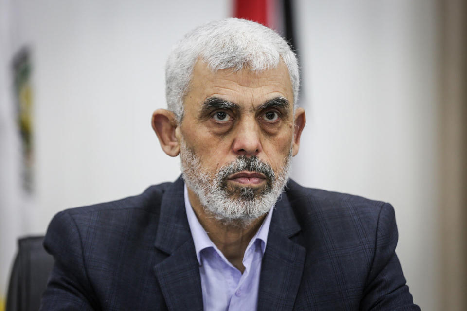 Hamas chief Yahya Sinwar (Ali Jadallah / Anadolu Agency via Getty Images file)