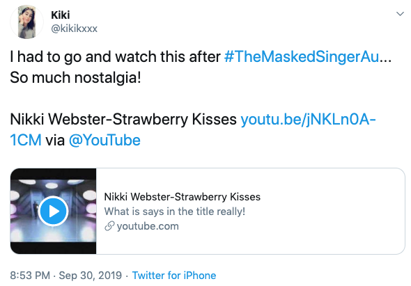 Nikki Webster Masked Singer Alien reveal. Photo: Twitter.