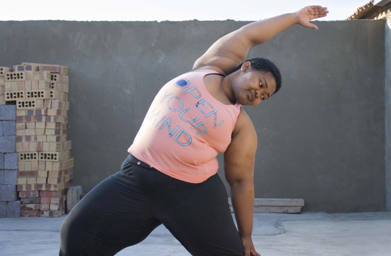 Woman practicing yoga