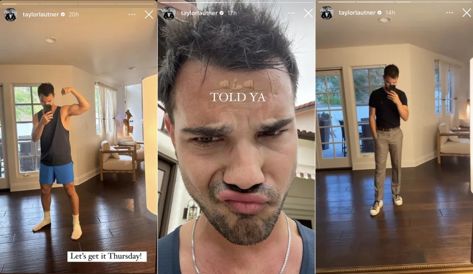 Stories de Taylor Lautner el jueves 1 de junio (Instagram/TaylorLautner)