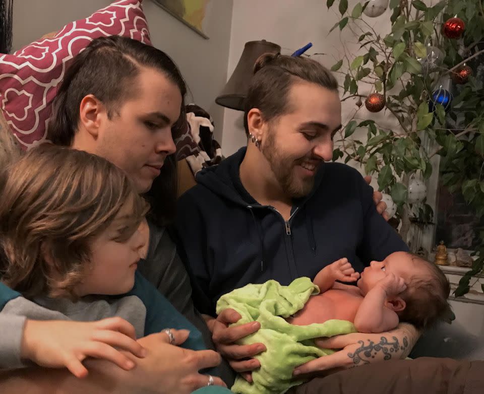 Kaci already had one child, five-year-old Grayson, with his ex-husband, who he gave birth to while living as a woman before coming out as transgender. Photo: MEGA