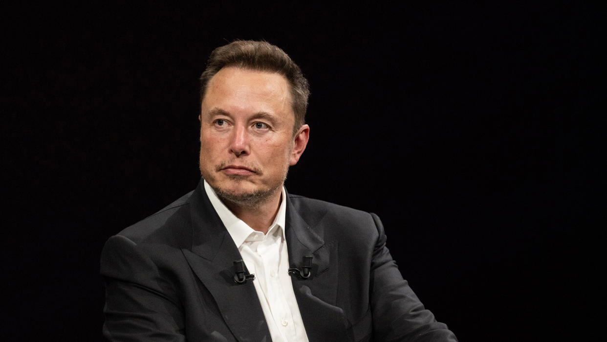  Elon Musk, billionaire and chief executive officer of Tesla, at the Viva Tech fair in Paris, France, on Friday, June 16, 2023. Musk predicted his Neuralink Corp. would carry out its first brain implant later this year. . 