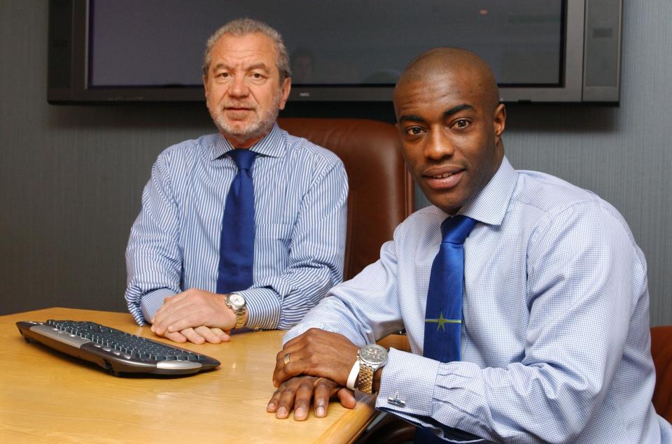 Tim Campbell (right) with Amstrad tycoon Sir Alan Sugar.