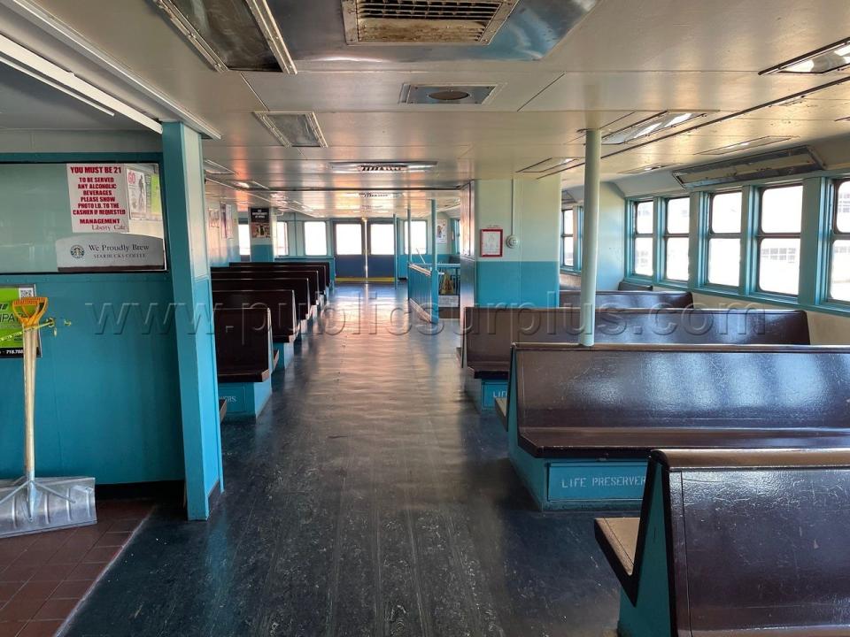 An image from the interior of the John F. Kennedy, a decommissioned Staten Island ferry ship that Pete Davidson and Colin Jost bought at an auction in January 2022.