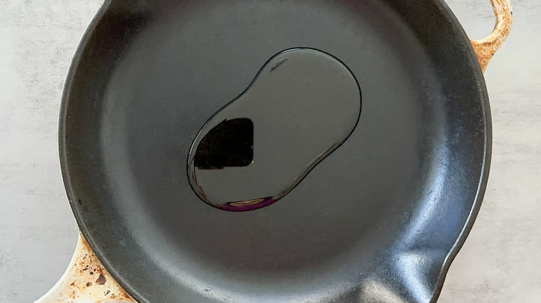 oil in skillet