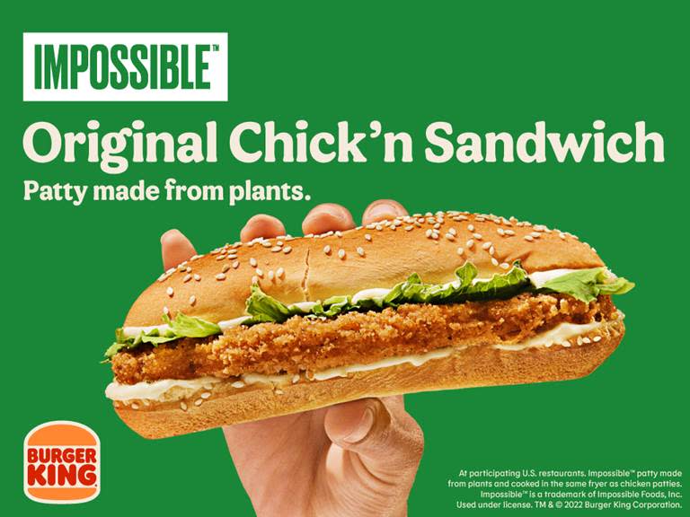 Burger King adds Impossible™ Original Chick’n Sandwich to its menu in Cincinatti, Ohio. (Credit: Burger King)