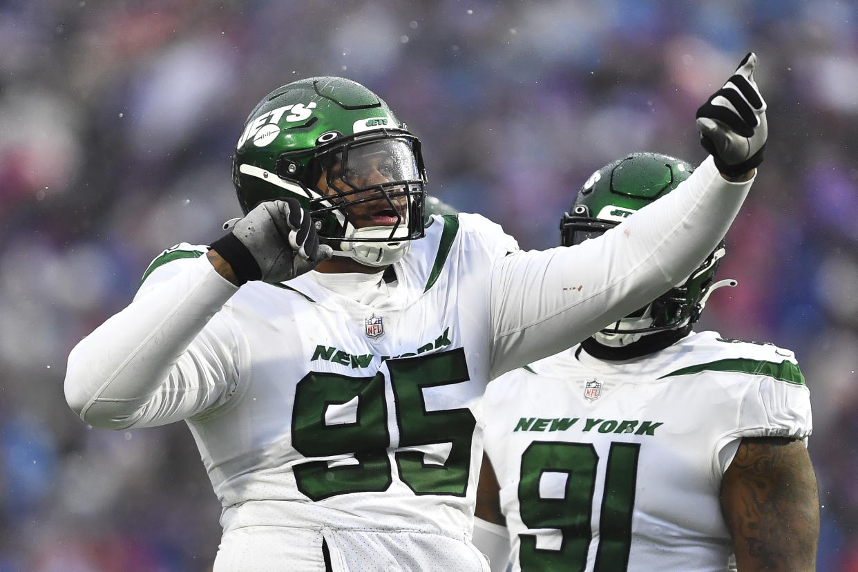 Quinnen Williams will command top dollar from the Jets, and it won't be the easiest cap situation to manage, but that's the going rate for a player who makes his level of impact. (AP Photo/Adrian Kraus)